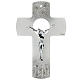 Crucifix verre Murano 35 cm argent strass s1