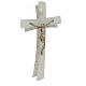 Crucifix courbé double verre Murano 35 cm doré strass s2