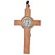 Pendant cross St Benedict olive wood s2