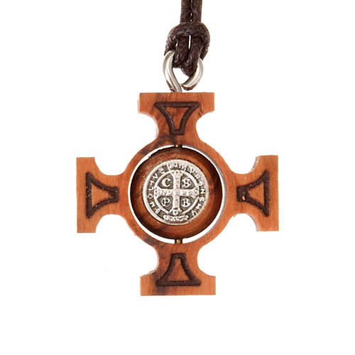 Wisiorek krzyż grecki obrotowy święty Benedykt 2