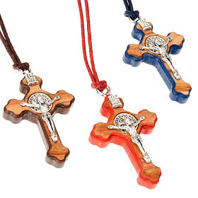 Cross Pendant St Benedict colour