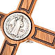 Cross of St Benedict, engraved olive wood s3