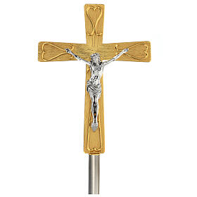 Krzyż procesyjny metal zdobiony