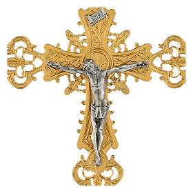 Processional cross in bronze with decorations