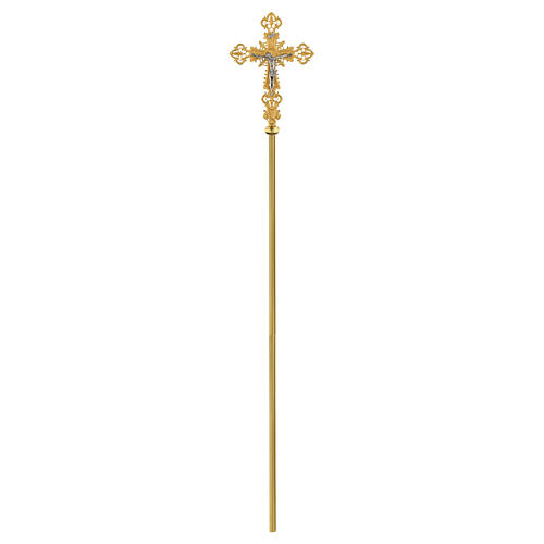 Processional cross in bronze with decorations 4