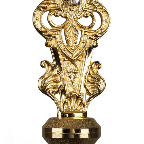 Cruz procesional en bronce con decoración 3