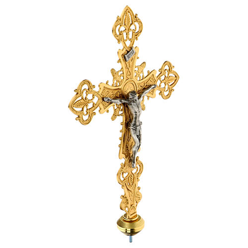 Croix de procession en bronze avec décorations 5