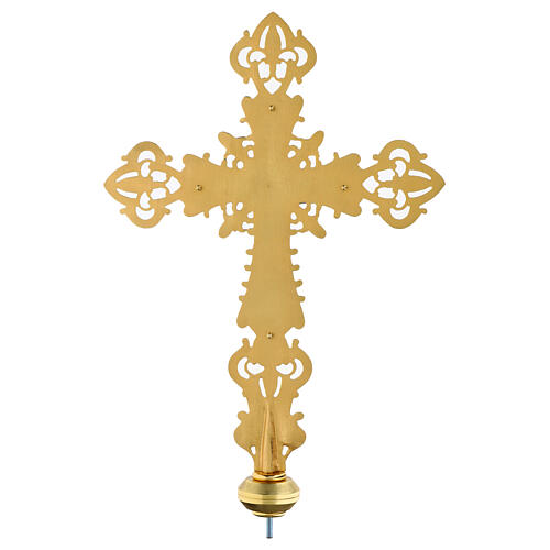 Croix de procession en bronze avec décorations 6