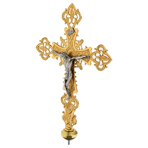 Processional cross in bronze with decorations 3