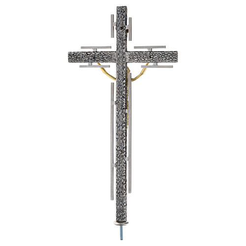 Croce astile stilizzata in bronzo 6