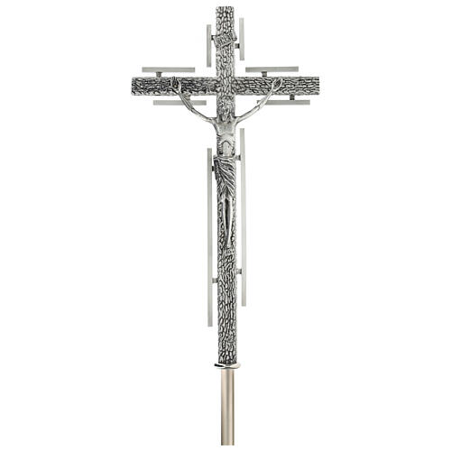 Krzyż procesyjny stylizowany brąz 1