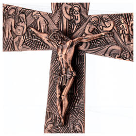 Processional cross in bronze with Stations of the Cross images