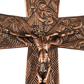 Processional cross in bronze with Stations of the Cross images
