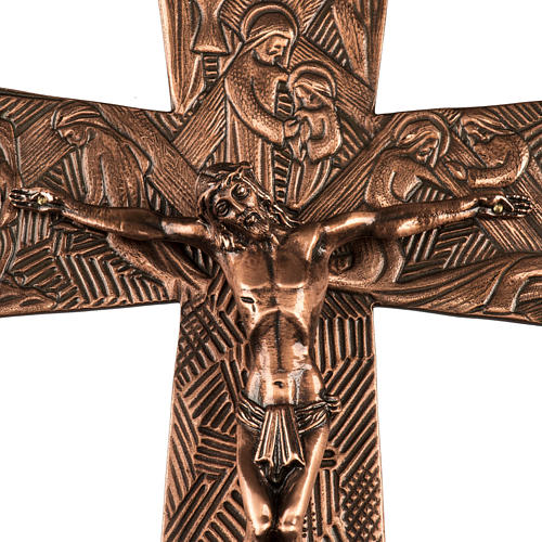 Processional cross in bronze with Stations of the Cross images 2