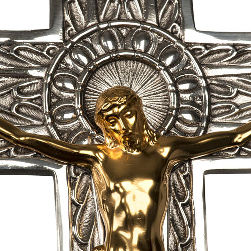 Processional cross in silver-plated bronze with gold-plated corpus 6