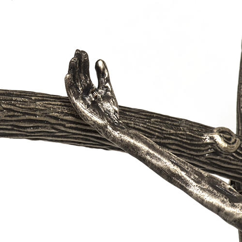 Vortragekreuz aus Bronze, versilbert, Modell Krummstab 5