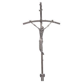 Croce astile pastorale in bronzo argentato