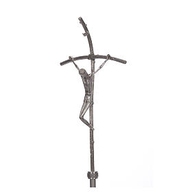 Croce astile pastorale in bronzo argentato