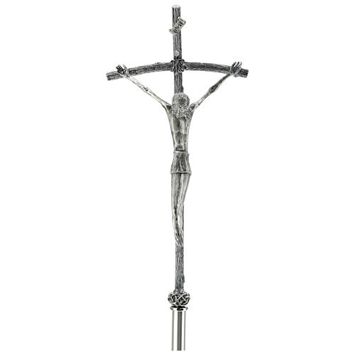 Croce astile Pastorale di Giovanni Paolo II in bronzo 5