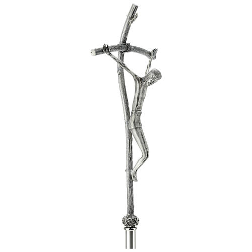 Cruz procissão báculo de João Paulo II em bronze 4