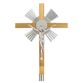 Processional cross with bi-coloured halo of rays