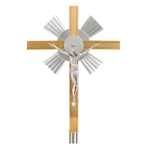 Croix de procession rayons bicolore 1