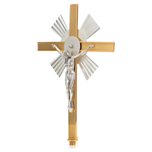 Krzyż procesyjny promienie dwukolorowy 2