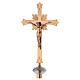 Processional cross with base in gold-plated brass s3