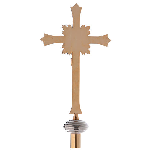 Krzyż procesyjny z podstawą z pozłacanego mosiądzu 6