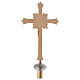 Cruz processional com base em latão dourado s6