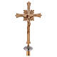 Processional cross with base in gold-plated brass s1