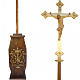 Croce astile legno h 220 cm con base simbolo mariano s1