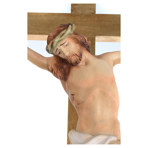 Croix procession bois h 220 cm avec base symbole Agneau 2