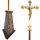 Processional cross in wood H220cm with ears of wheat on base s1