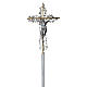 Processional cross in two tone brass 62x40cm s1