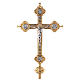 Processional cross with 4 Evangelists in two tone brass 62x40cm s1