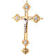 Processional cross with 4 Evangelists in two tone brass 62x40cm s3