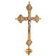 Processional cross with 4 Evangelists in two tone brass 62x40cm s4