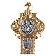 Processional cross with 4 Evangelists in two tone brass 62x40cm s6