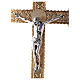 Croce astile 4 Evangelisti ottone bicolore 62x40 cm s2