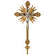 Processional cross, Baroque style in two tone brass 63x35cm s1