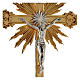 Processional cross, Baroque style in two tone brass 63x35cm s4
