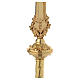 Processional cross, Baroque style in two tone brass 63x35cm s5