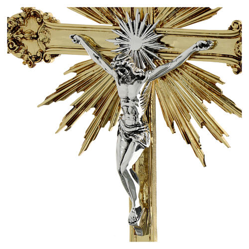 Croce astile barocca ottone bicolore 63x35 cm 2