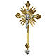 Croce astile barocca ottone bicolore 63x35 cm s3
