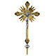 Krzyż procesyjny barokowy mosiądz dwukolorowy 63x35 cm s1