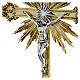 Krzyż procesyjny barokowy mosiądz dwukolorowy 63x35 cm s2