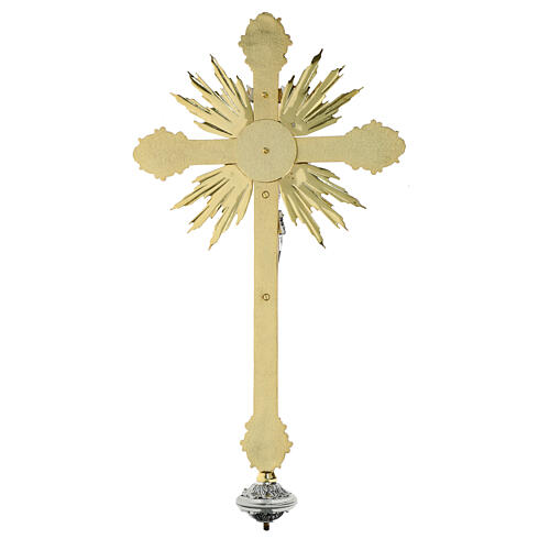 Cruz processional barroca latão bicolor 63x35 cm 7