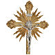 Processional cross, Baroque style in two tone brass 63x35cm s2