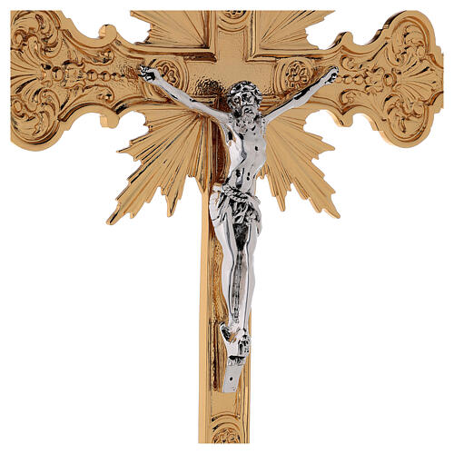 Croix procession en laiton moulé 58x37 cm 2